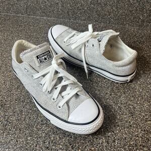Converse All Star Women's 9 Gray Shaded Canvas Lace Up Low Sneaker Padded Tongue